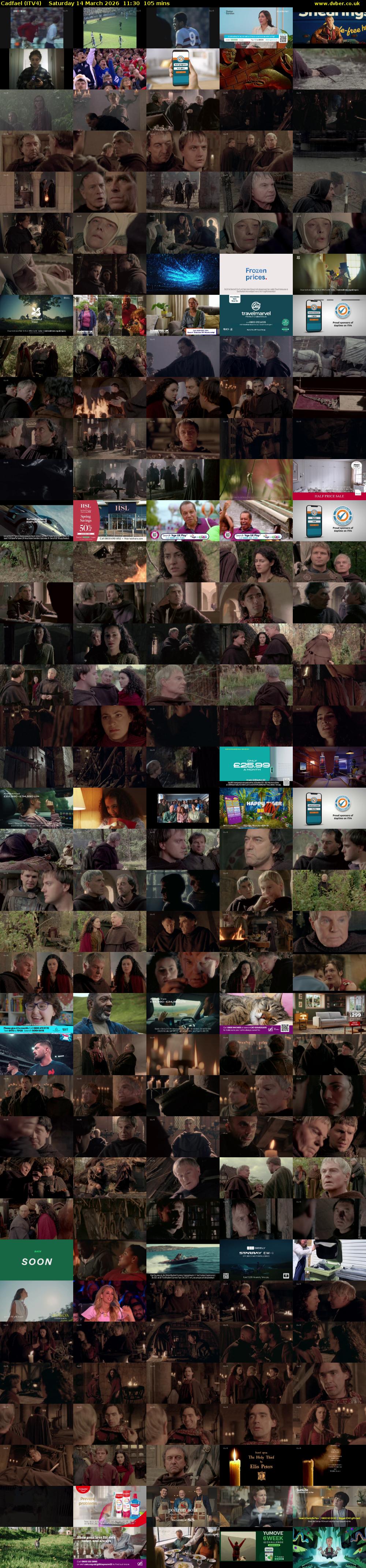 Cadfael (ITV4) Saturday 14 March 2026 11:30 - 13:15