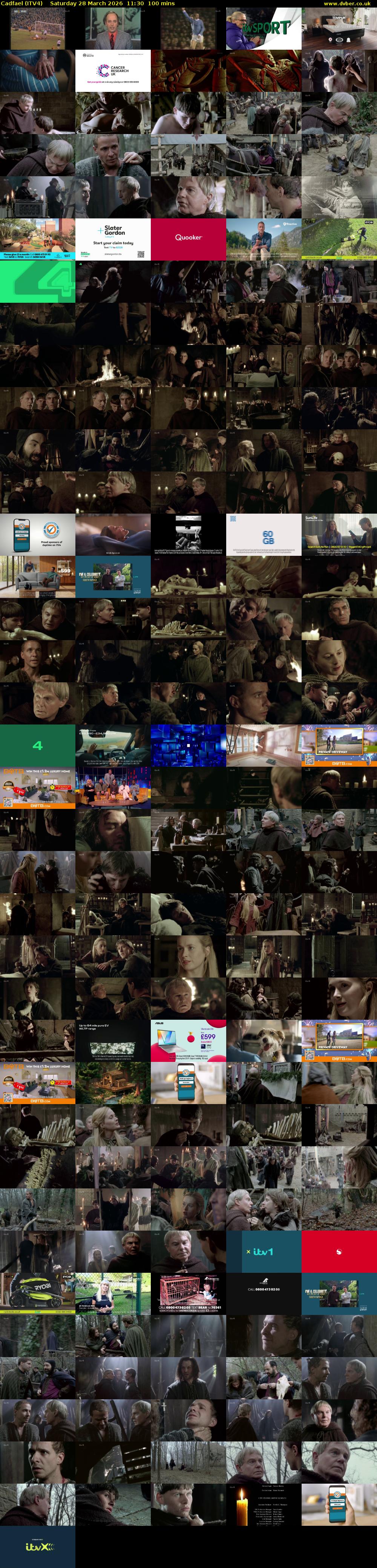 Cadfael (ITV4) Saturday 28 March 2026 11:30 - 13:10