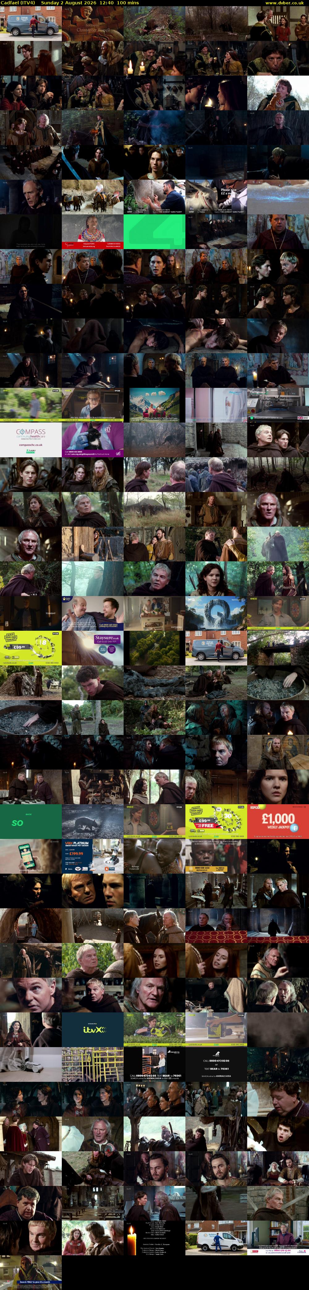 Cadfael (ITV4) Sunday 2 August 2026 12:40 - 14:20