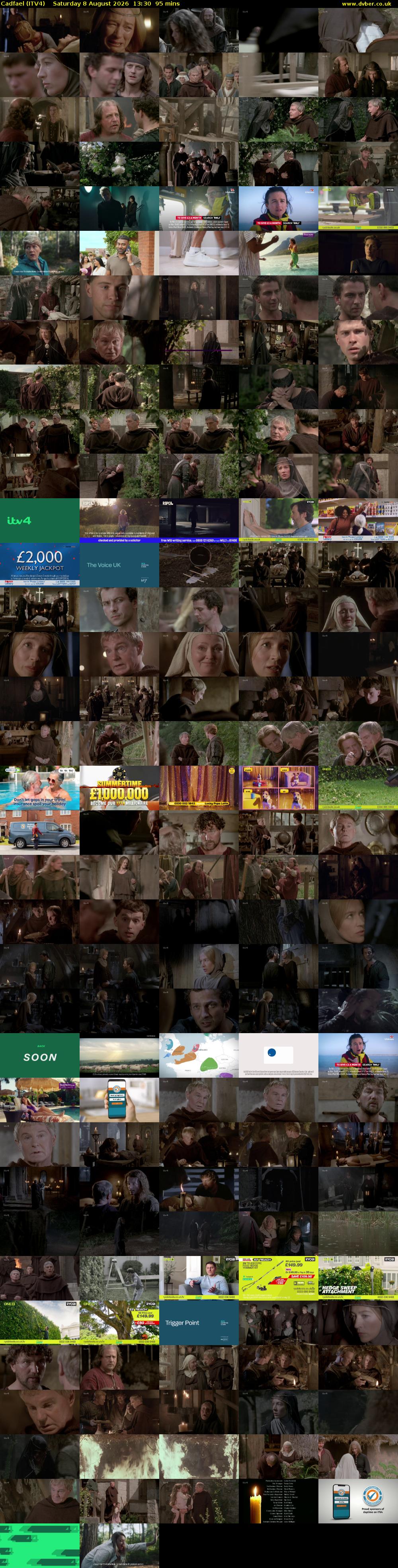 Cadfael (ITV4) Saturday 8 August 2026 13:30 - 15:05