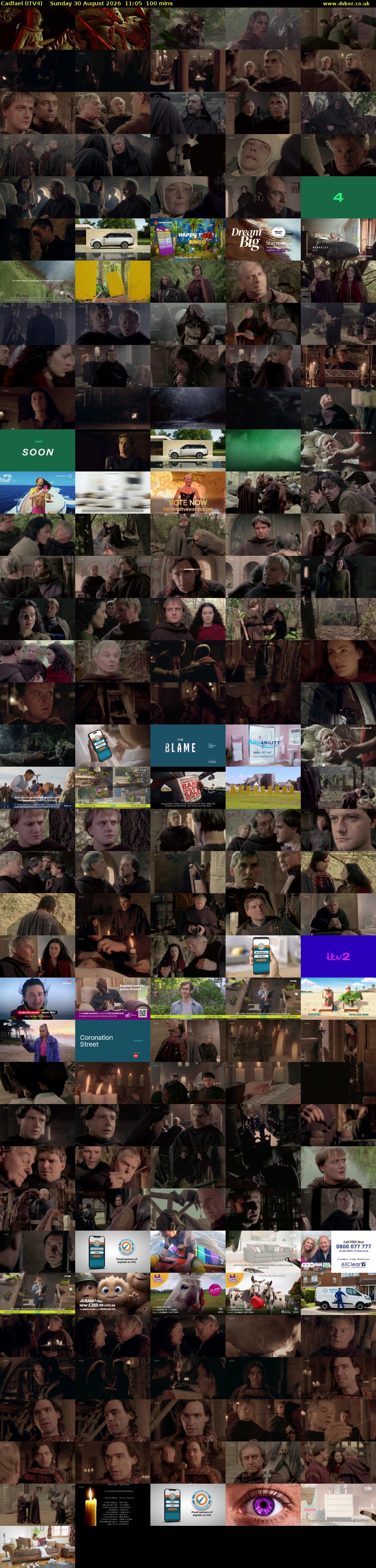 Cadfael (ITV4) Sunday 30 August 2026 11:05 - 12:45