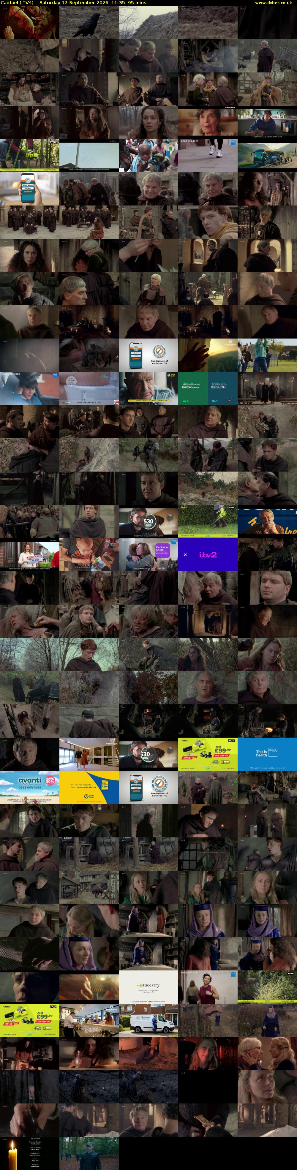 Cadfael (ITV4) Saturday 12 September 2026 11:35 - 13:10