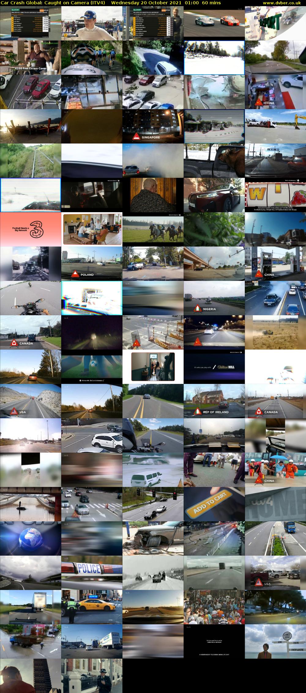 Car Crash Global: Caught on Camera (ITV4) Wednesday 20 October 2021 01:00 - 02:00