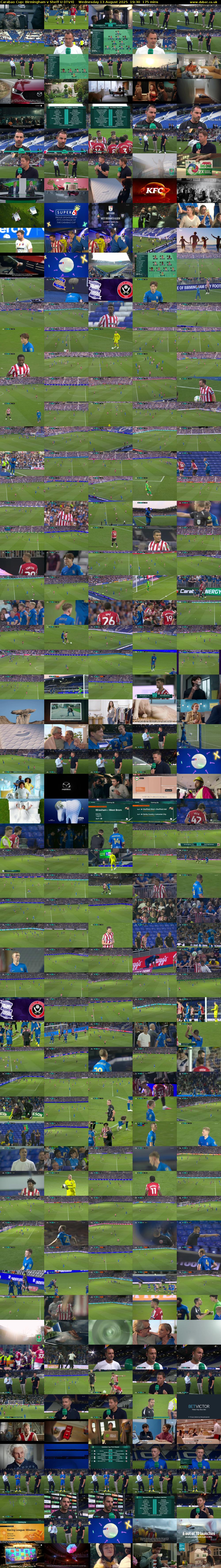 Carabao Cup: Birmingham v Sheff U (ITV4) Wednesday 13 August 2025 19:30 - 22:25
