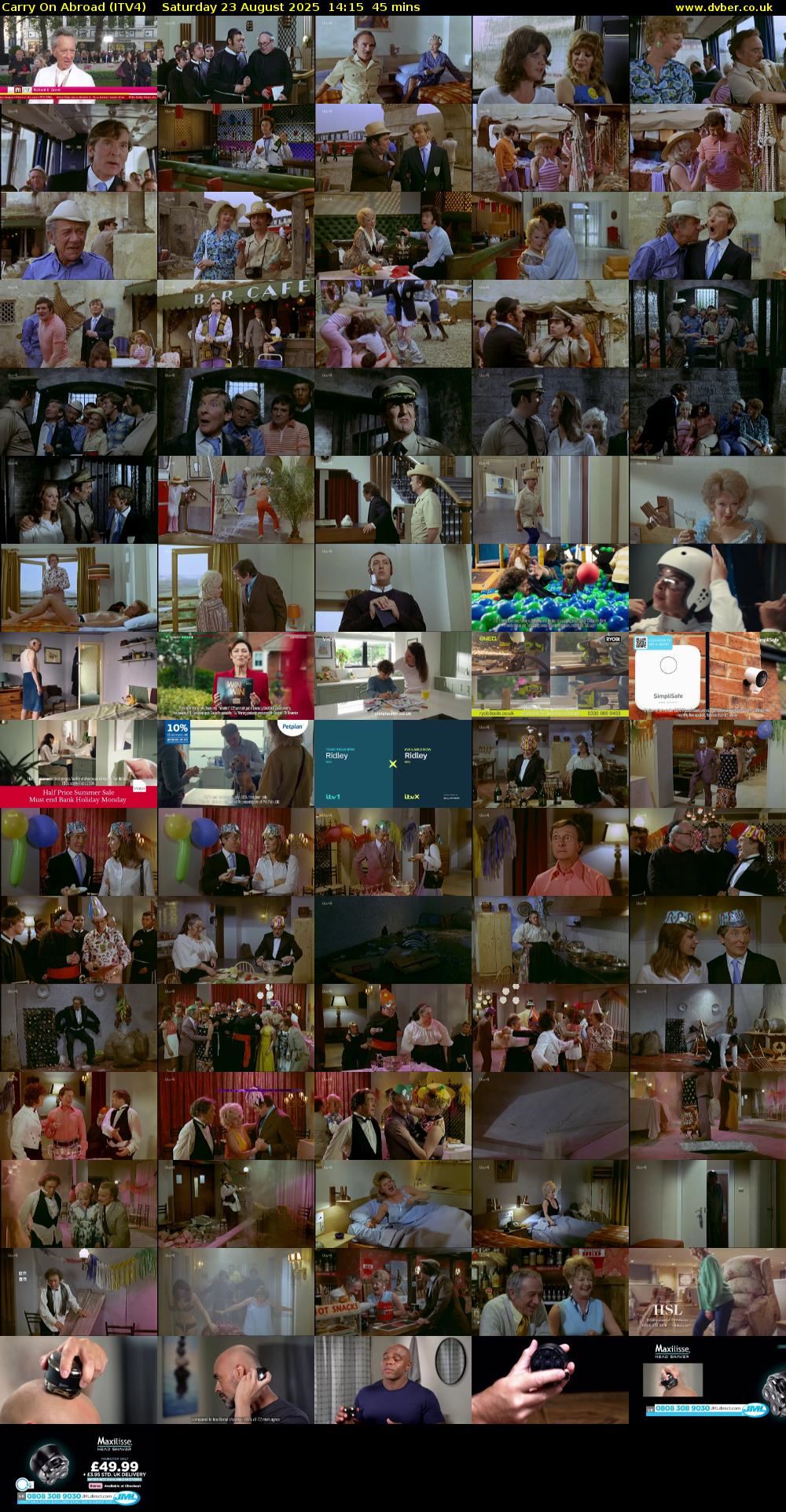 Carry On Abroad (ITV4) Saturday 23 August 2025 14:15 - 15:00