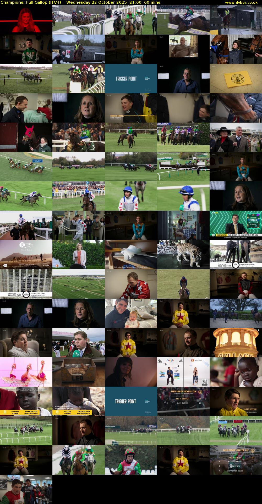 Champions: Full Gallop (ITV4) Wednesday 22 October 2025 21:00 - 22:00