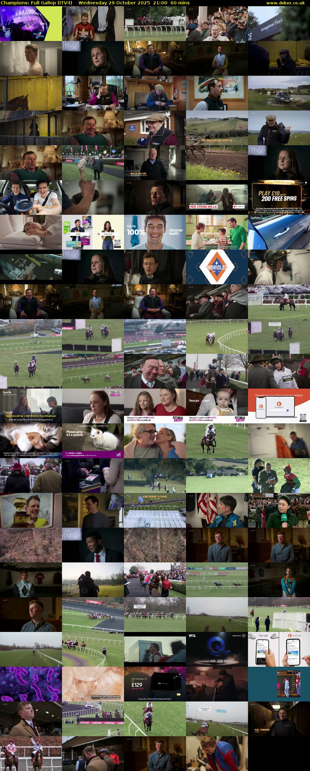 Champions: Full Gallop (ITV4) Wednesday 29 October 2025 21:00 - 22:00