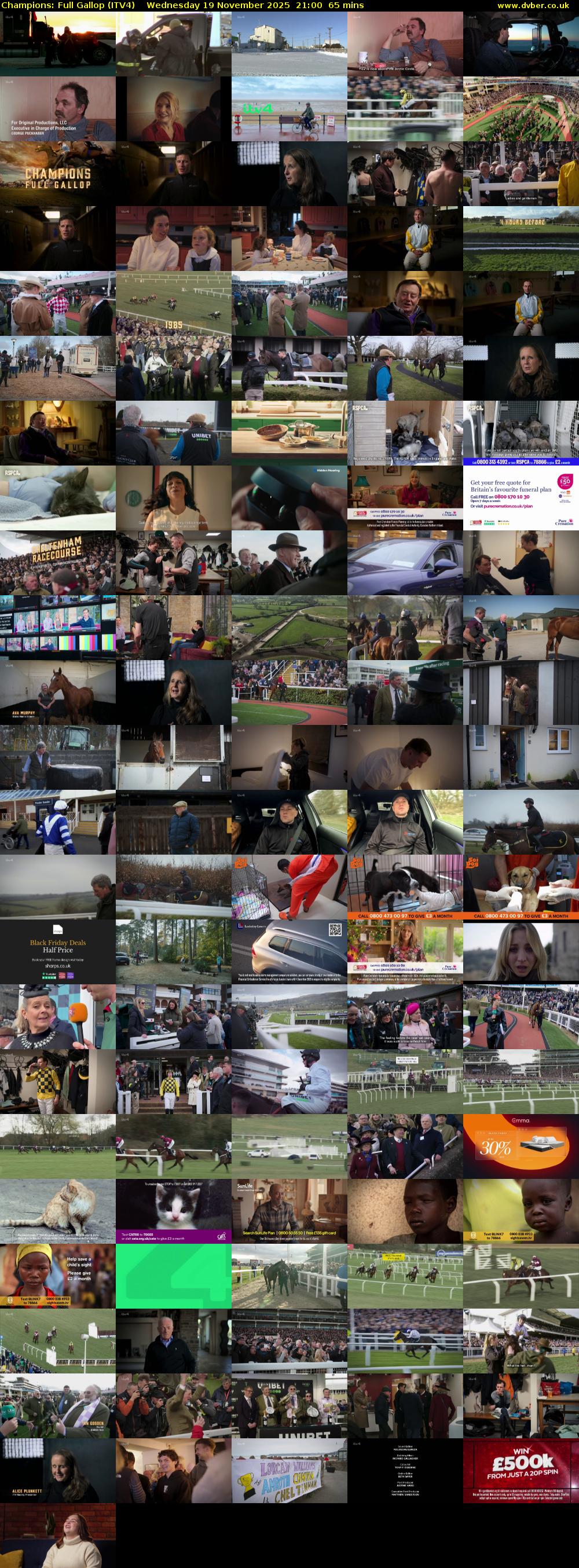 Champions: Full Gallop (ITV4) Wednesday 19 November 2025 21:00 - 22:05