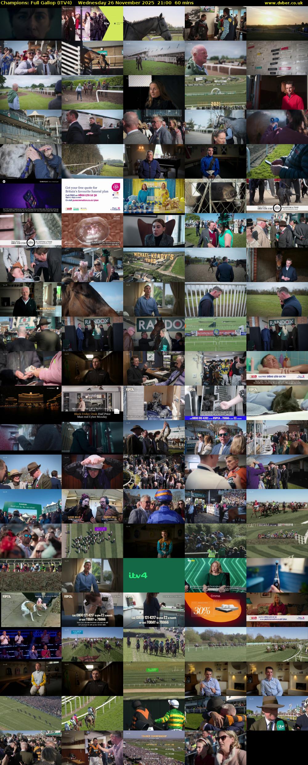 Champions: Full Gallop (ITV4) Wednesday 26 November 2025 21:00 - 22:00