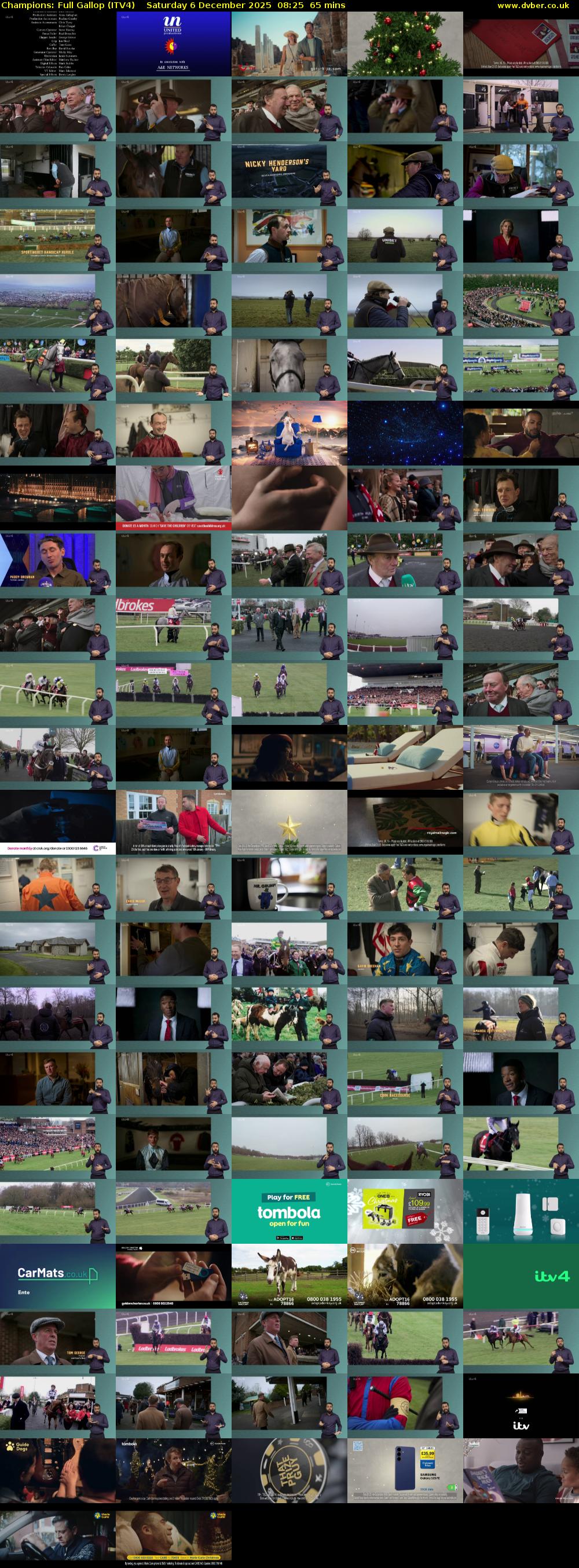 Champions: Full Gallop (ITV4) Saturday 6 December 2025 08:25 - 09:30
