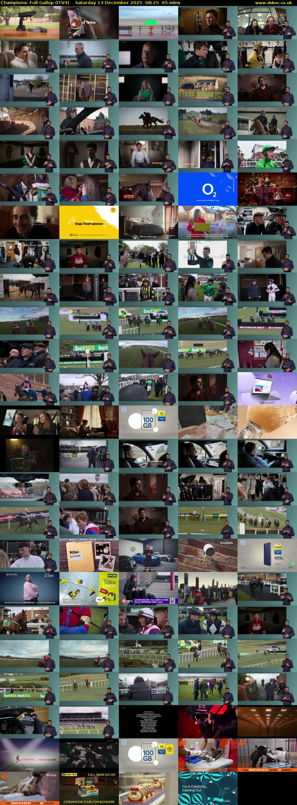 Champions: Full Gallop (ITV4) Saturday 13 December 2025 08:25 - 09:30