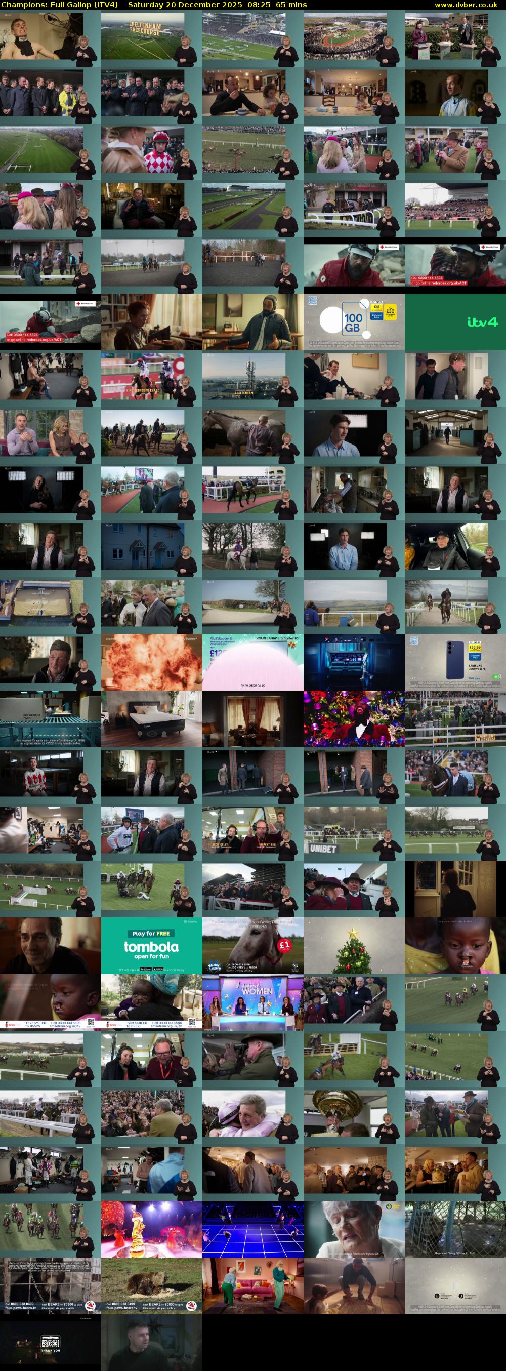 Champions: Full Gallop (ITV4) Saturday 20 December 2025 08:25 - 09:30