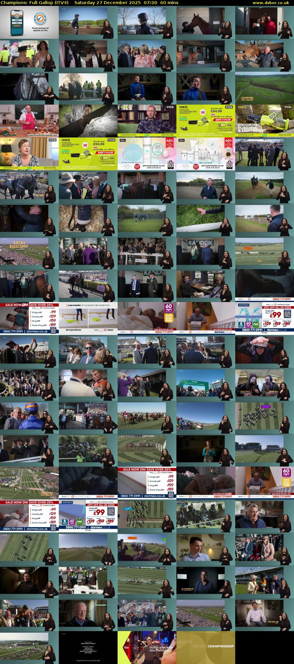 Champions: Full Gallop (ITV4) Saturday 27 December 2025 07:00 - 08:00