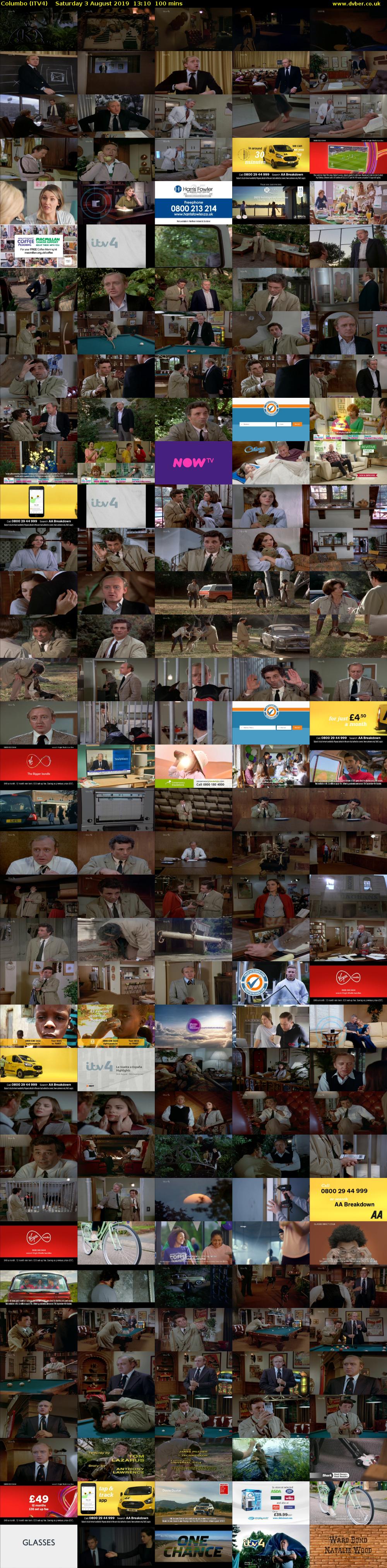 Columbo (ITV4) Saturday 3 August 2019 13:10 - 14:50