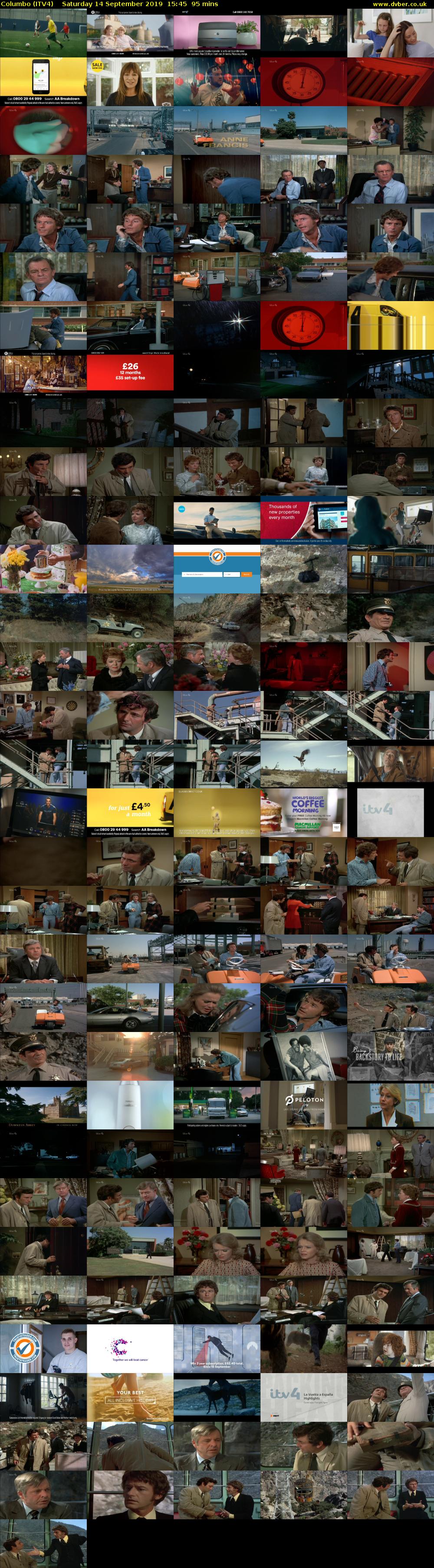Columbo (ITV4) Saturday 14 September 2019 15:45 - 17:20