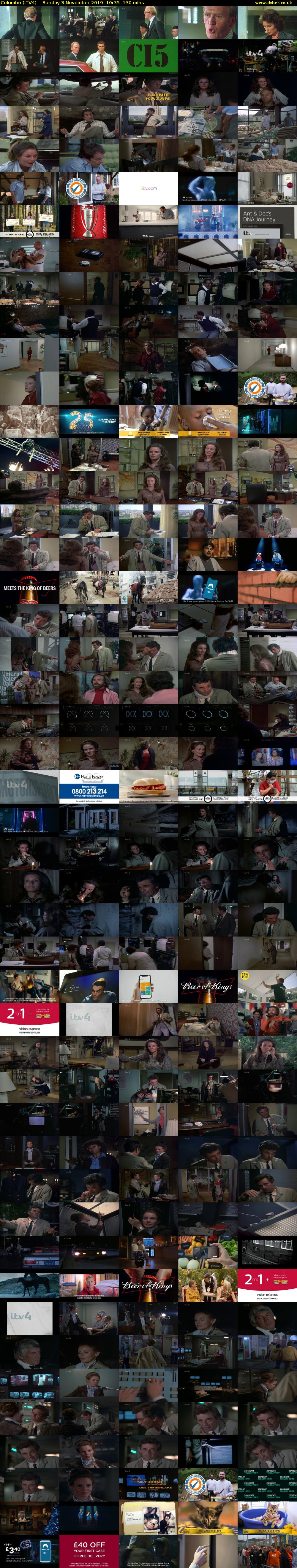 Columbo (ITV4) Sunday 3 November 2019 10:35 - 12:45