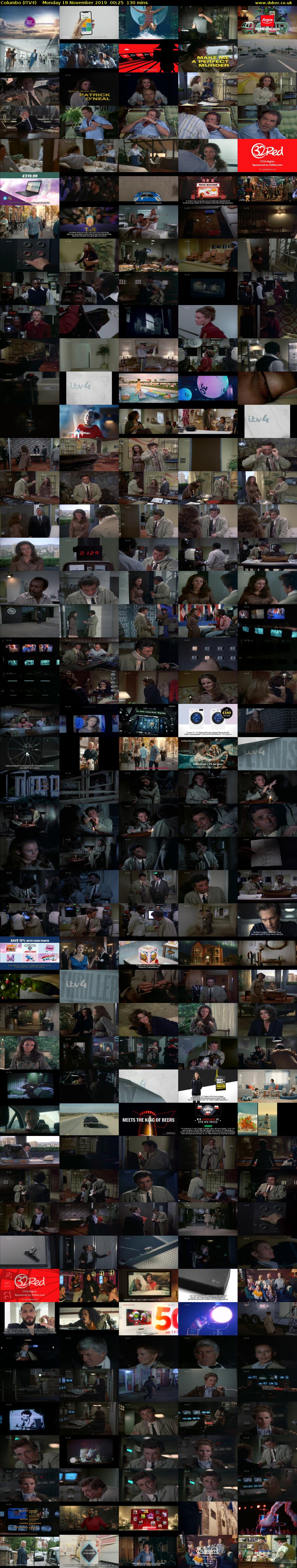 Columbo (ITV4) Monday 18 November 2019 00:25 - 02:35