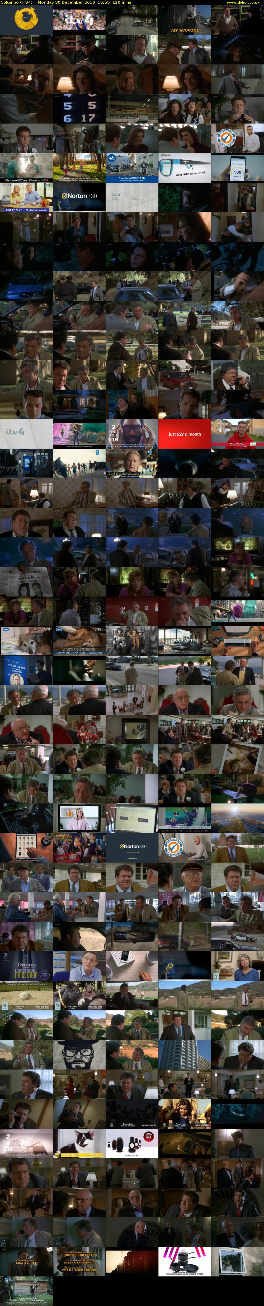 Columbo (ITV4) Monday 30 December 2019 15:55 - 17:55