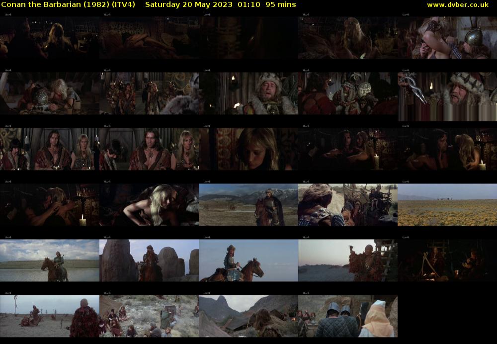 Conan the Barbarian (1982) (ITV4) Saturday 20 May 2023 01:10 - 02:45