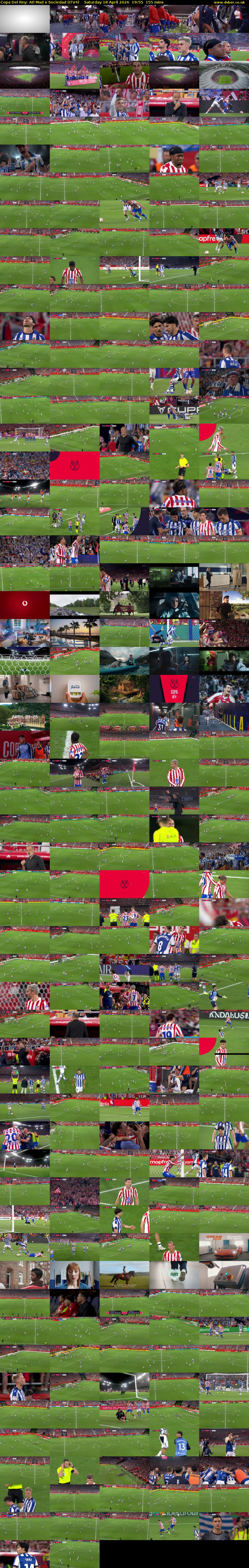 Copa Del Rey: Atl Mad v Sociedad (ITV4) Saturday 18 April 2026 19:55 - 22:30