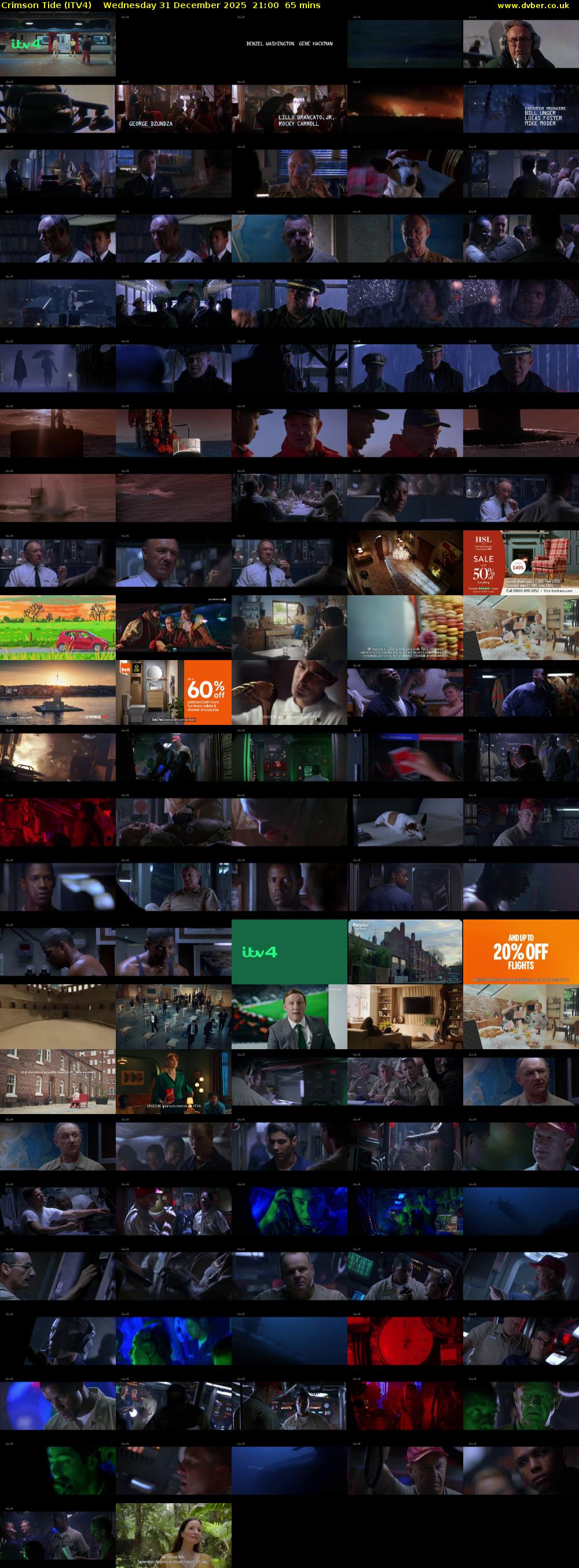 Crimson Tide (ITV4) Wednesday 31 December 2025 21:00 - 22:05