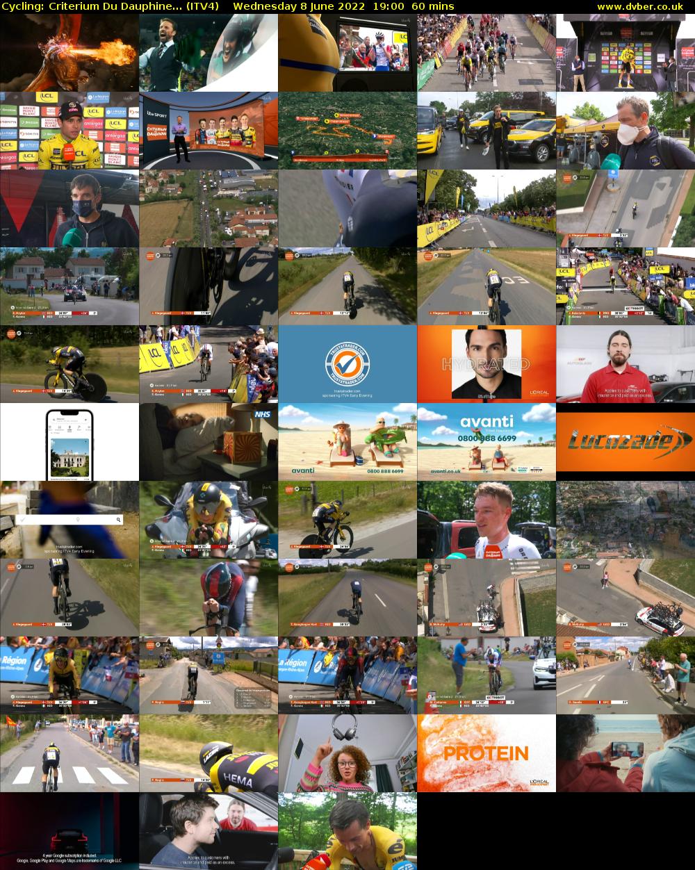 Cycling: Criterium Du Dauphine... (ITV4) Wednesday 8 June 2022 19:00 - 20:00