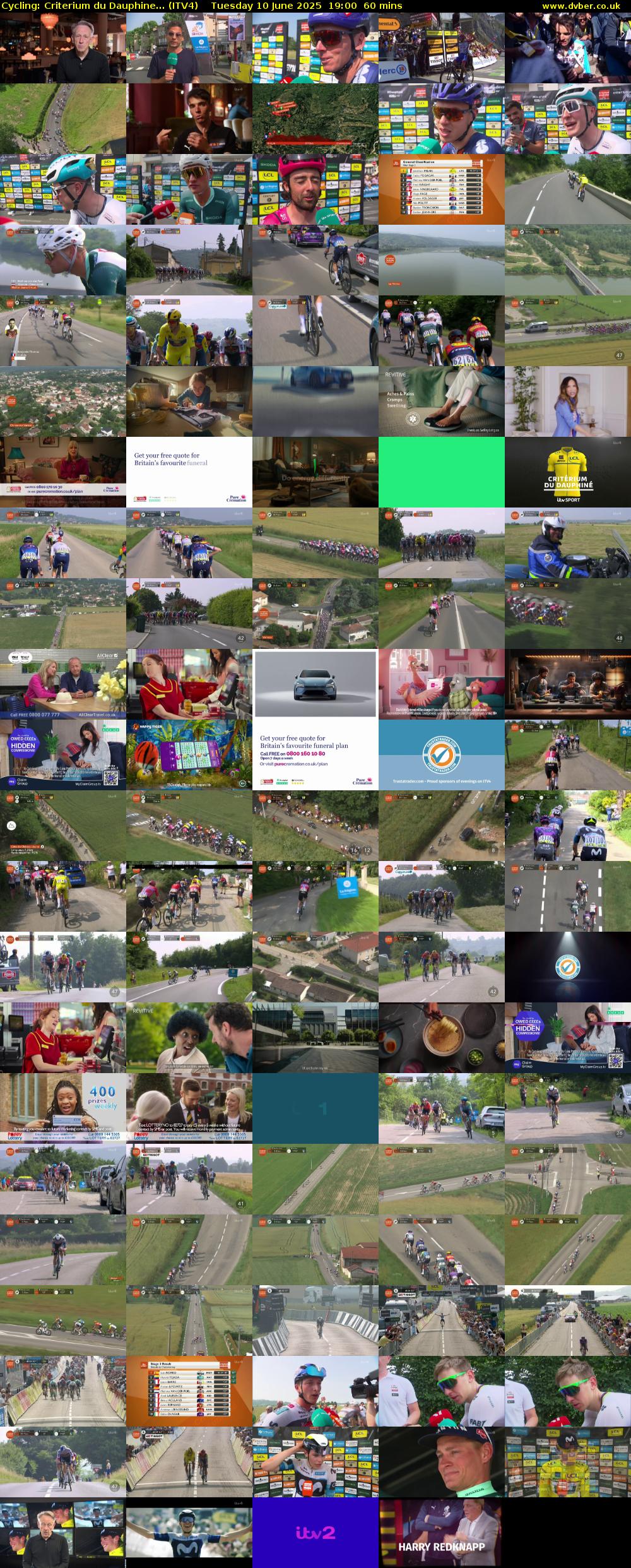 Cycling: Criterium Du Dauphine... (ITV4) Tuesday 10 June 2025 19:00 - 20:00