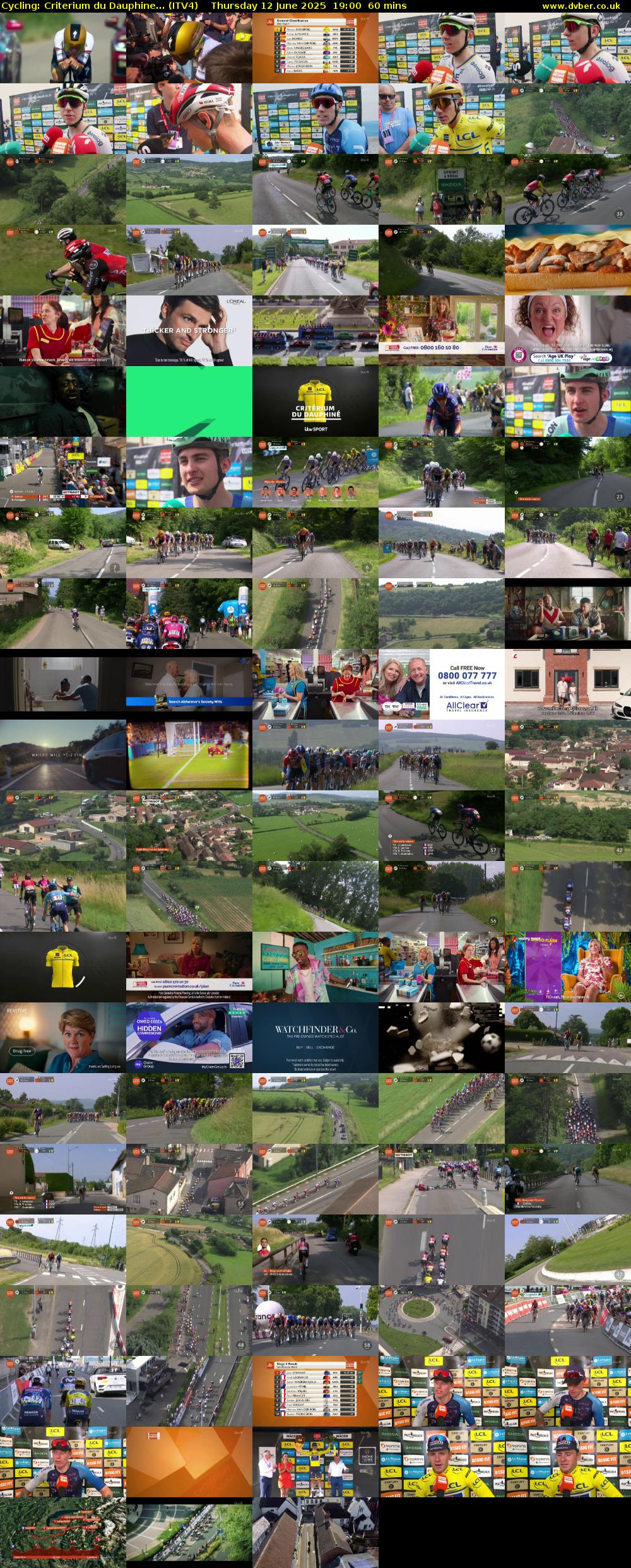 Cycling: Criterium Du Dauphine... (ITV4) Thursday 12 June 2025 19:00 - 20:00