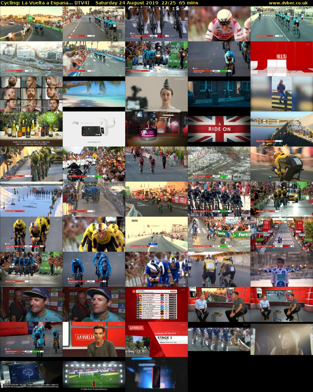 Cycling: La Vuelta a Espana... (ITV4) Saturday 24 August 2019 22:25 - 23:30