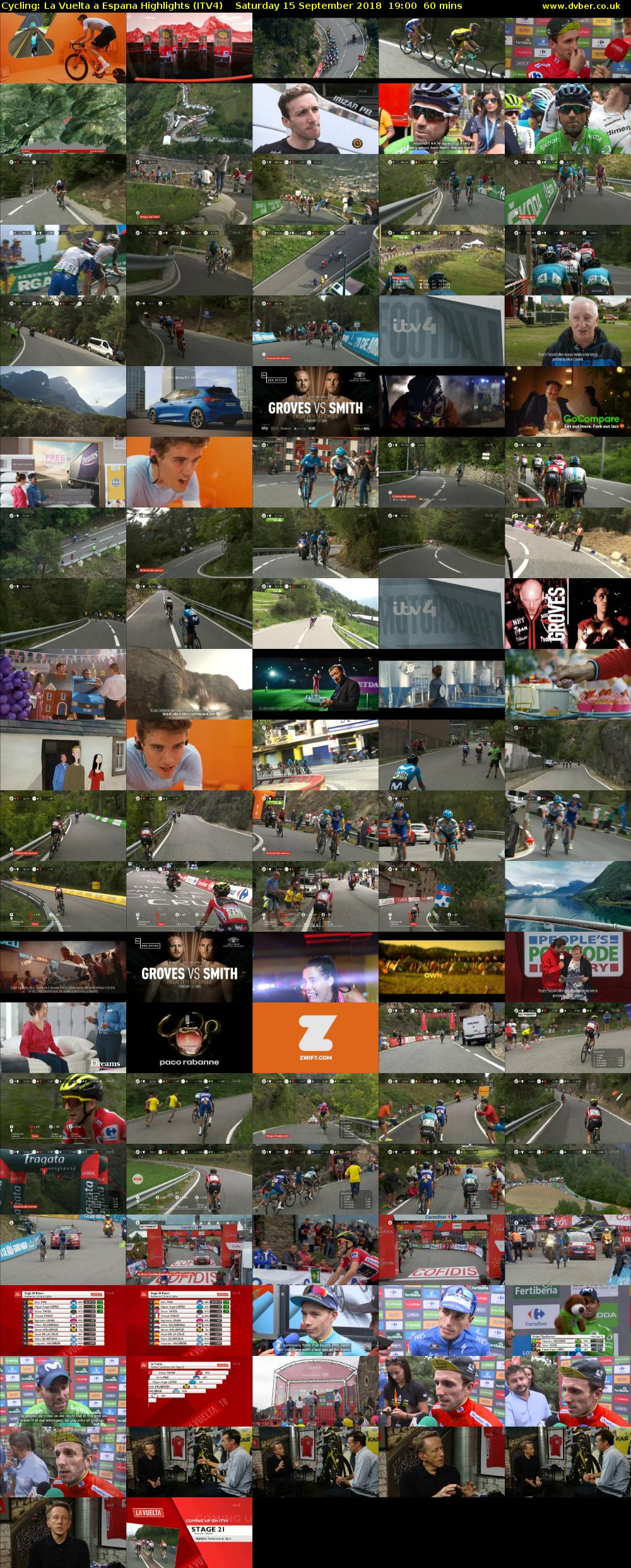 Cycling: La Vuelta a Espana Highlights (ITV4) Saturday 15 September 2018 19:00 - 20:00