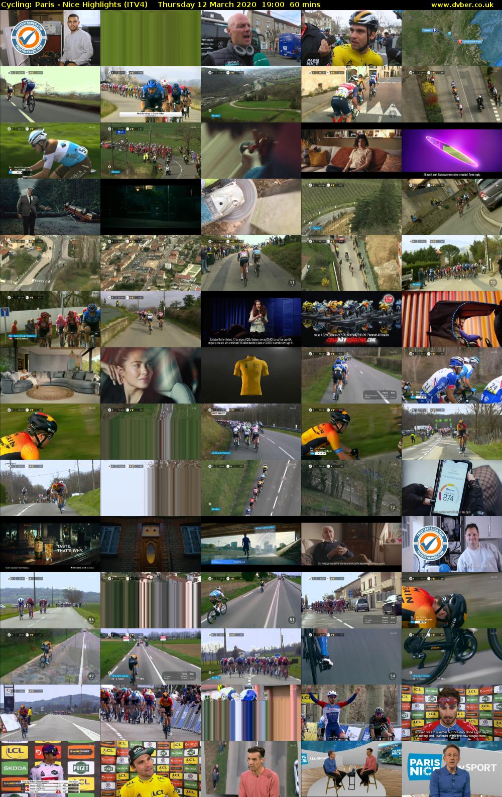 Cycling: Paris - Nice Highlights (ITV4) Thursday 12 March 2020 19:00 - 20:00