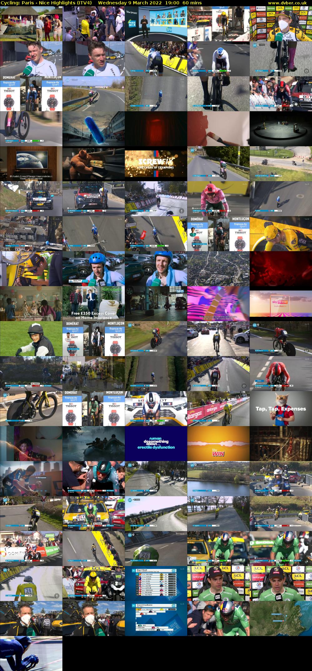 Cycling: Paris - Nice Highlights (ITV4) Wednesday 9 March 2022 19:00 - 20:00