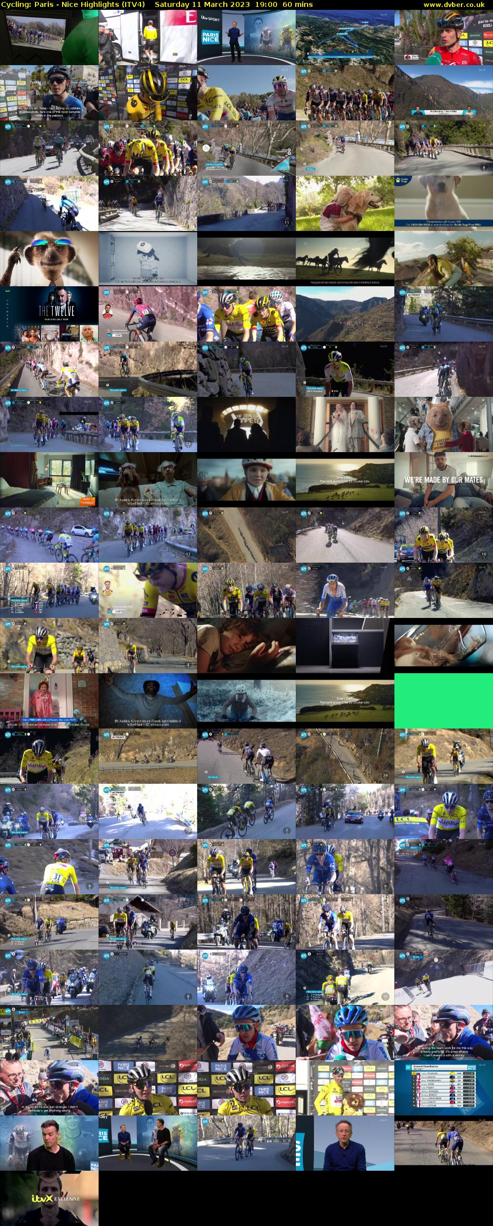 Cycling: Paris - Nice Highlights (ITV4) Saturday 11 March 2023 19:00 - 20:00