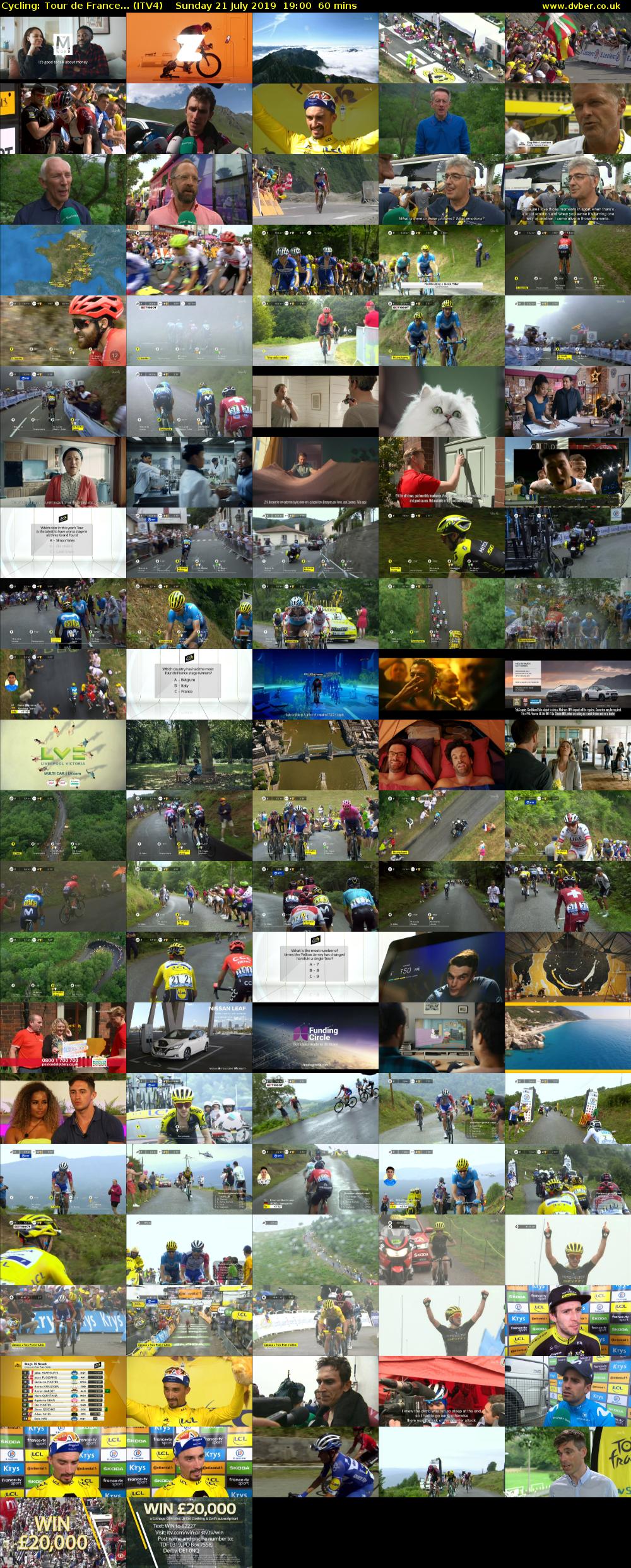 Cycling: Tour de France... (ITV4) Sunday 21 July 2019 19:00 - 20:00