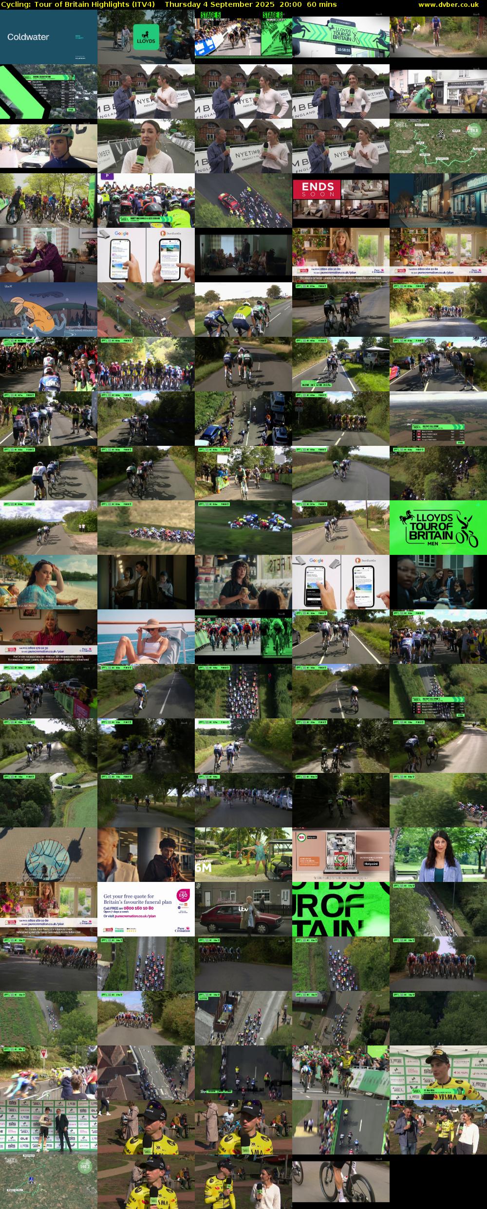 Cycling: Tour of Britain Highlights (ITV4) Thursday 4 September 2025 20:00 - 21:00