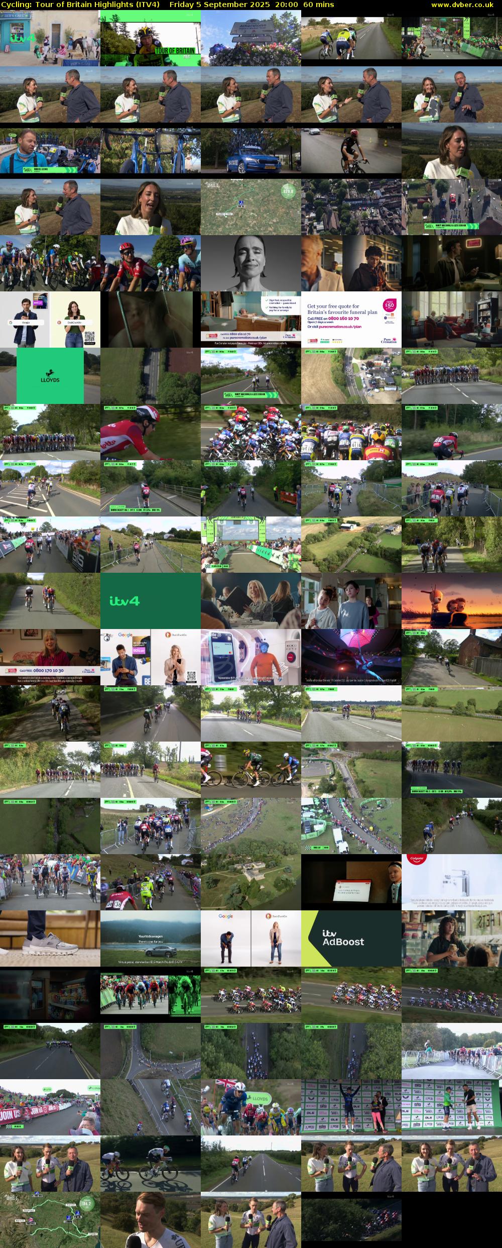 Cycling: Tour of Britain Highlights (ITV4) Friday 5 September 2025 20:00 - 21:00