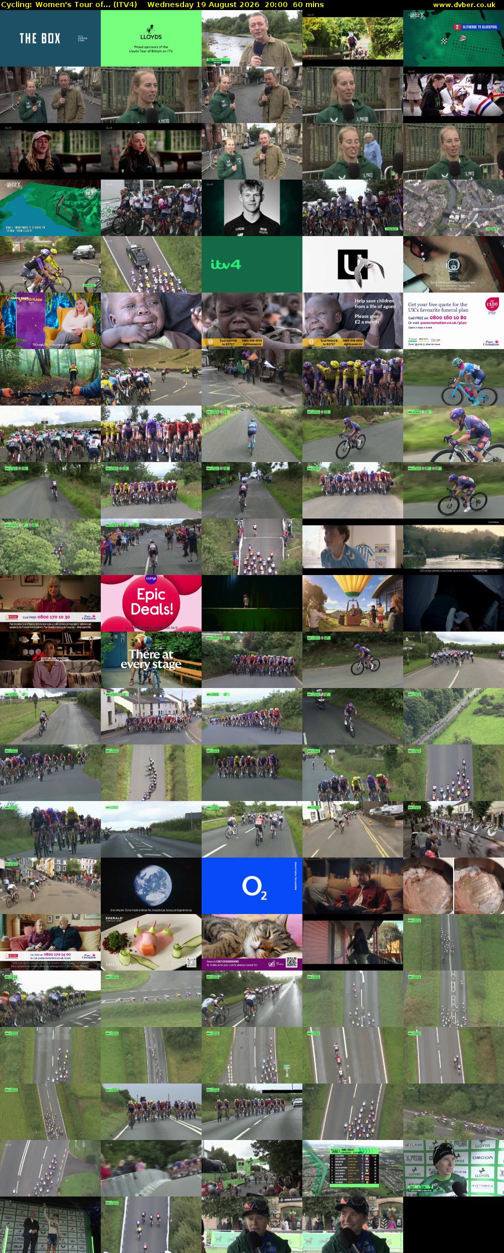 Cycling: Women's Tour of... (ITV4) Wednesday 19 August 2026 20:00 - 21:00