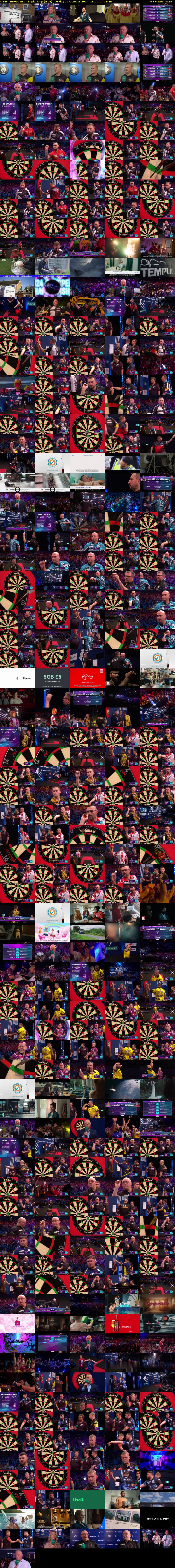 Darts: European Championship (ITV4) Friday 25 October 2024 18:00 - 22:00