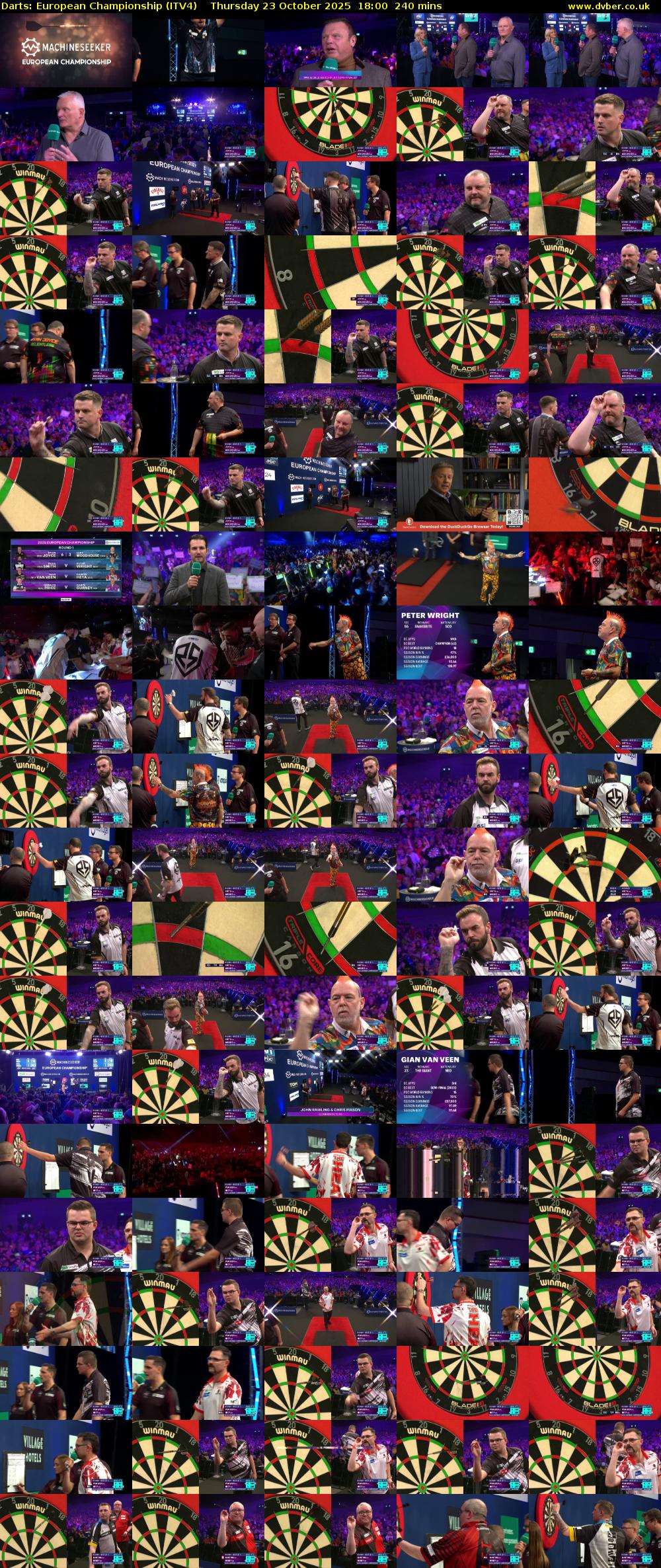 Darts: European Championship (ITV4) Thursday 23 October 2025 18:00 - 22:00