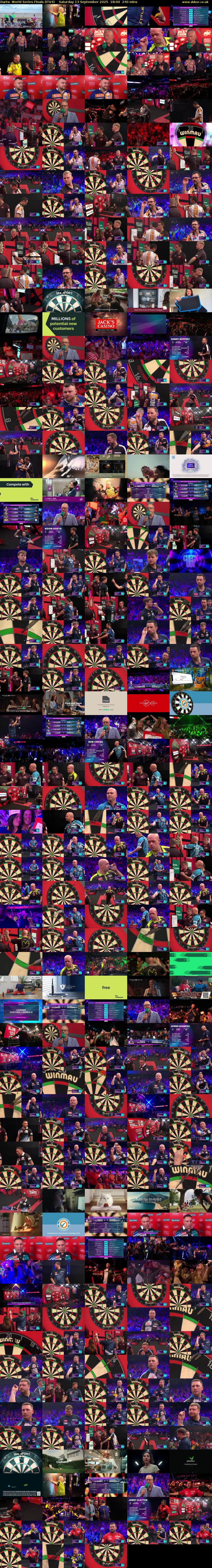Darts: World Series Finals (ITV4) Saturday 13 September 2025 18:00 - 22:00