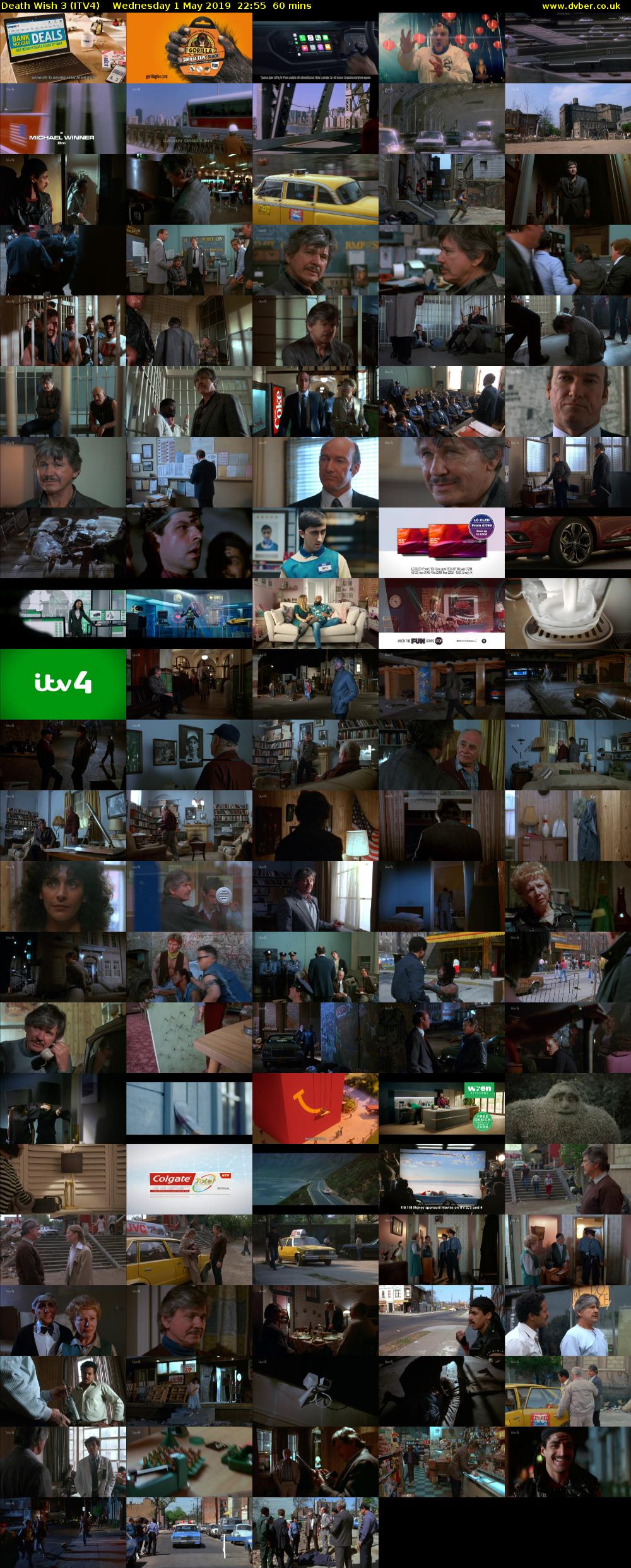 Death Wish 3 (ITV4) Wednesday 1 May 2019 22:55 - 23:55