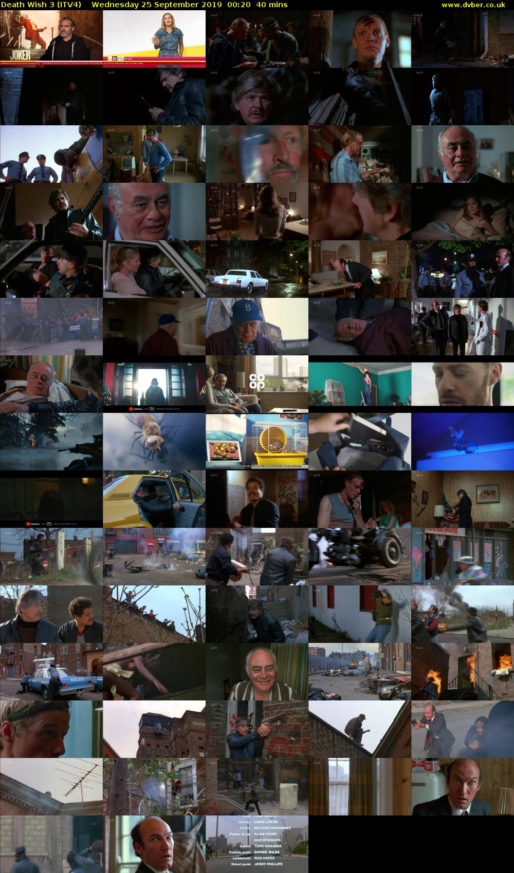 Death Wish 3 (ITV4) Wednesday 25 September 2019 00:20 - 01:00