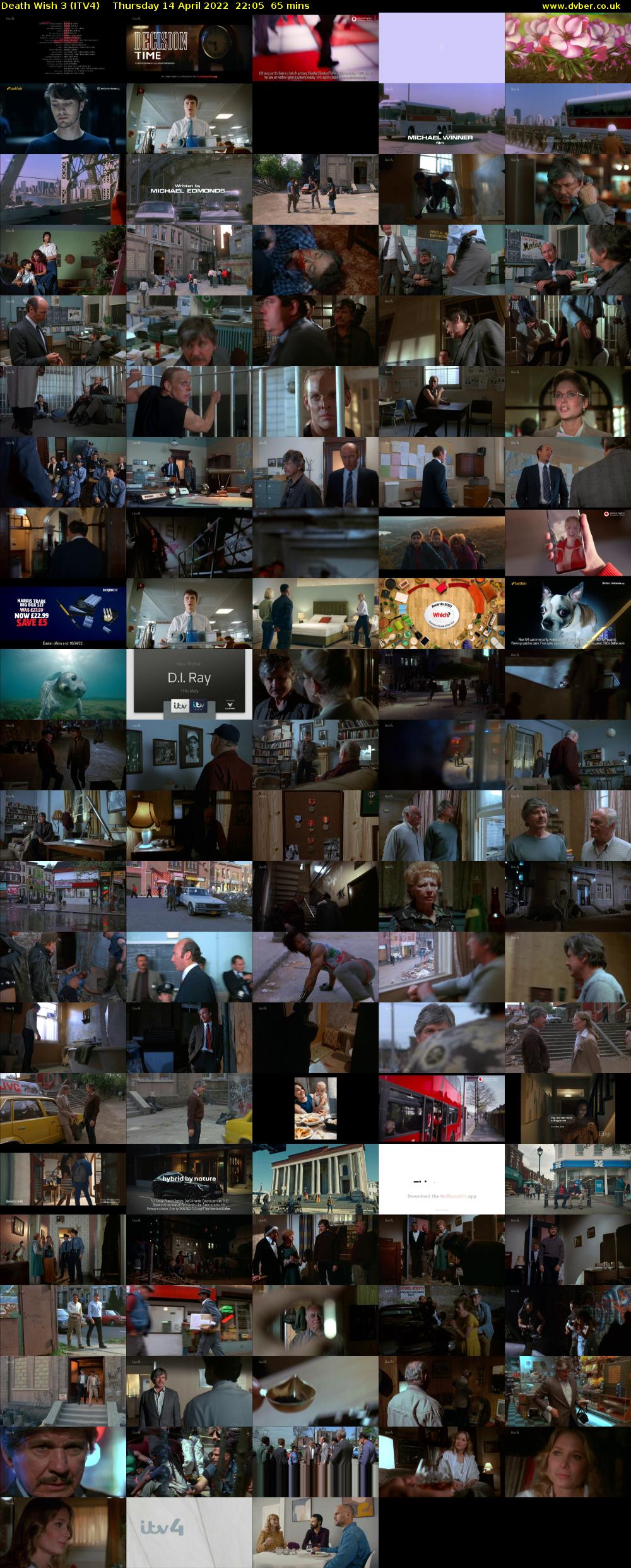 Death Wish 3 (ITV4) Thursday 14 April 2022 22:05 - 23:10