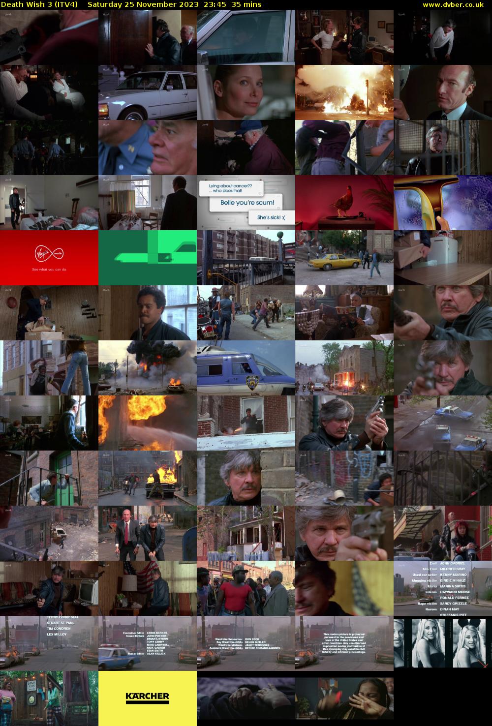 Death Wish 3 (ITV4) Saturday 25 November 2023 23:45 - 00:20