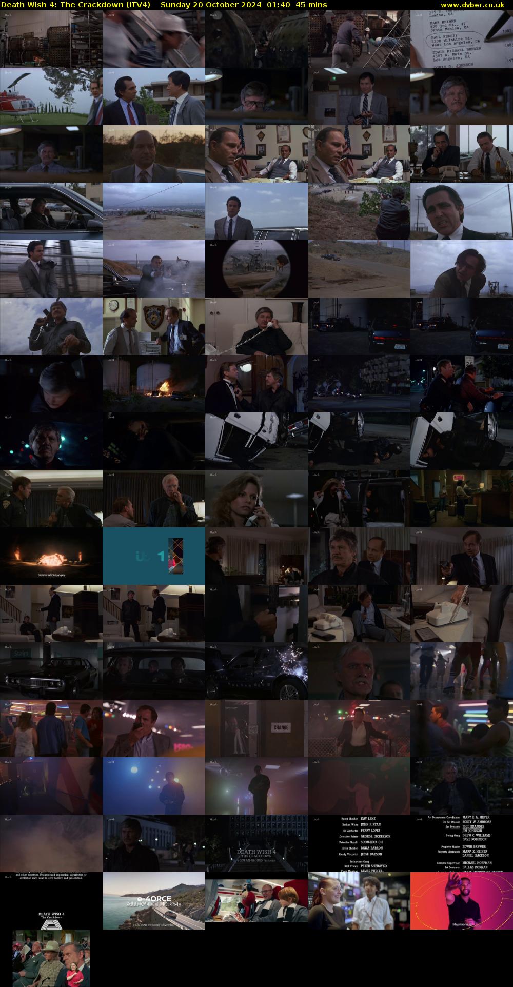 Death Wish 4: The Crackdown (ITV4) Sunday 20 October 2024 01:40 - 02:25