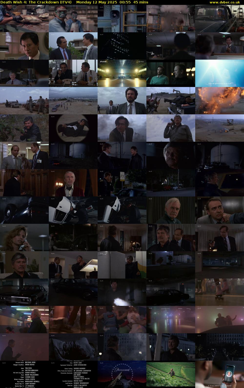 Death Wish 4: The Crackdown (ITV4) Monday 12 May 2025 00:55 - 01:40