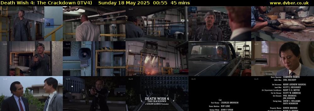 Death Wish 4: The Crackdown (ITV4) Sunday 18 May 2025 00:55 - 01:40