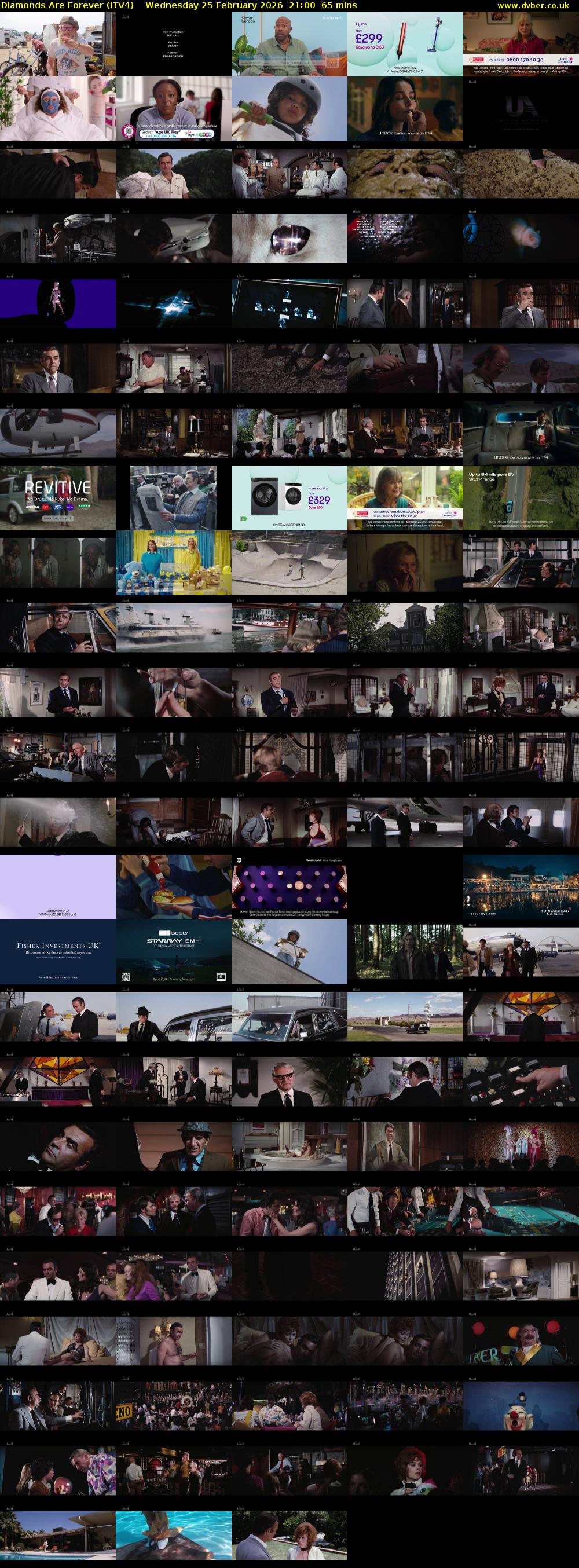 Diamonds Are Forever (ITV4) Wednesday 25 February 2026 21:00 - 22:05