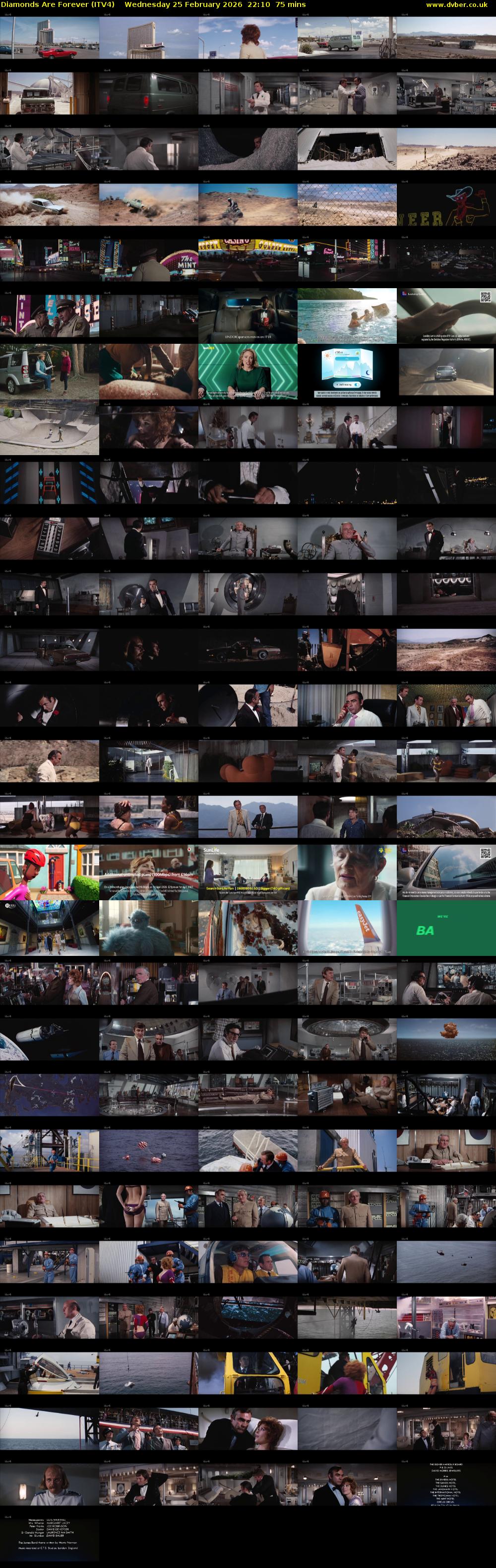 Diamonds Are Forever (ITV4) Wednesday 25 February 2026 22:10 - 23:25