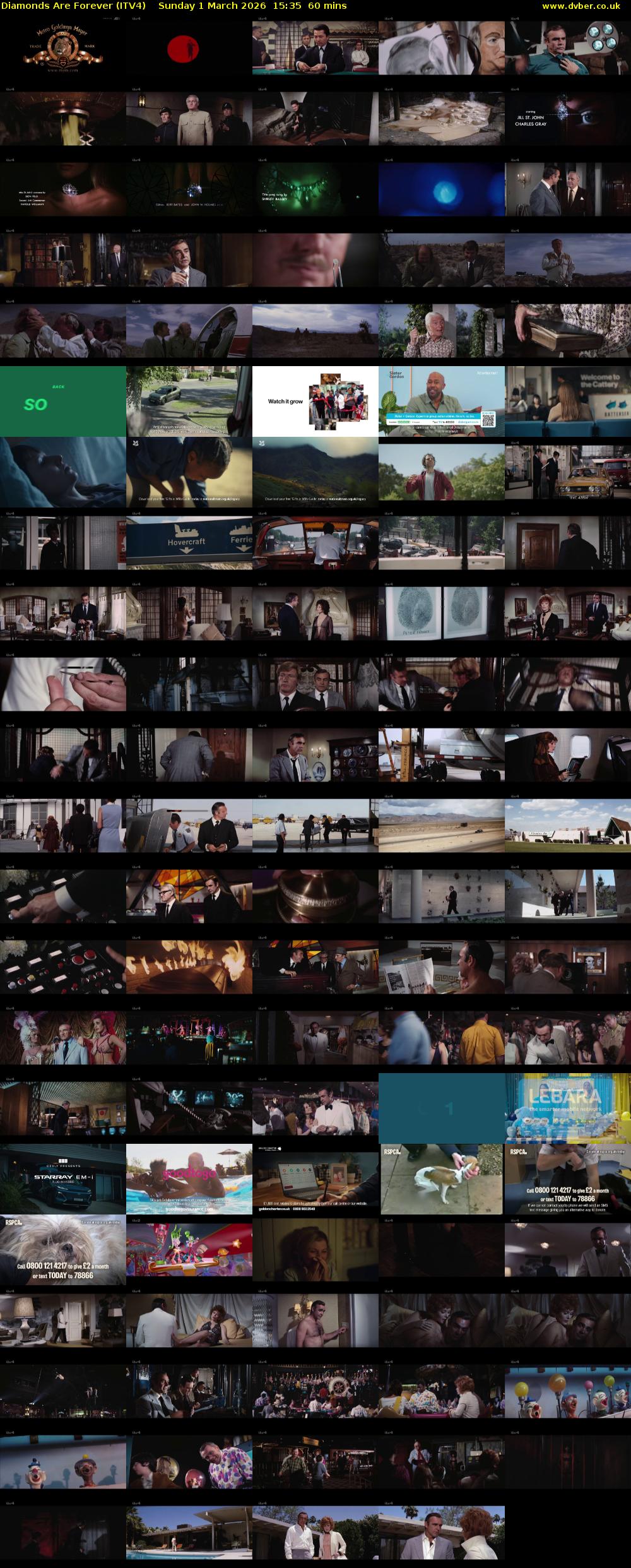 Diamonds Are Forever (ITV4) Sunday 1 March 2026 15:35 - 16:35